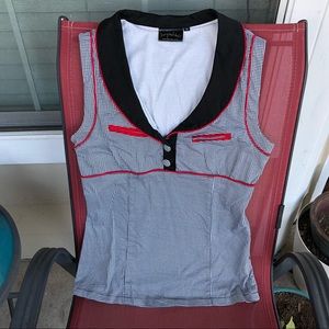 Houndstooth Fitted Tank